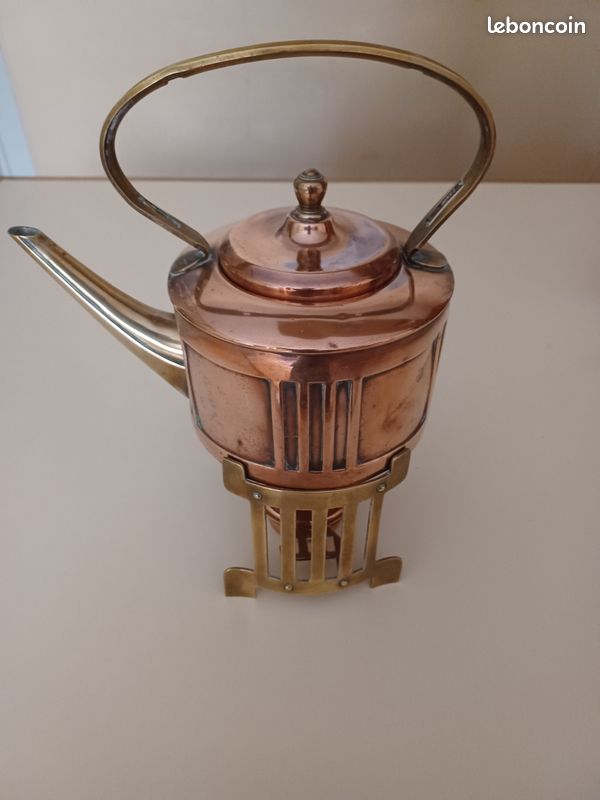 Bouilloire cuivre avec réchaud (image 1)