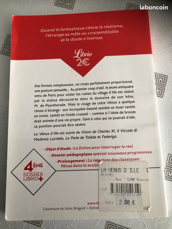 Livre La Vénus d'Ille et autres nouvelles Merimée parfait état (image 2)