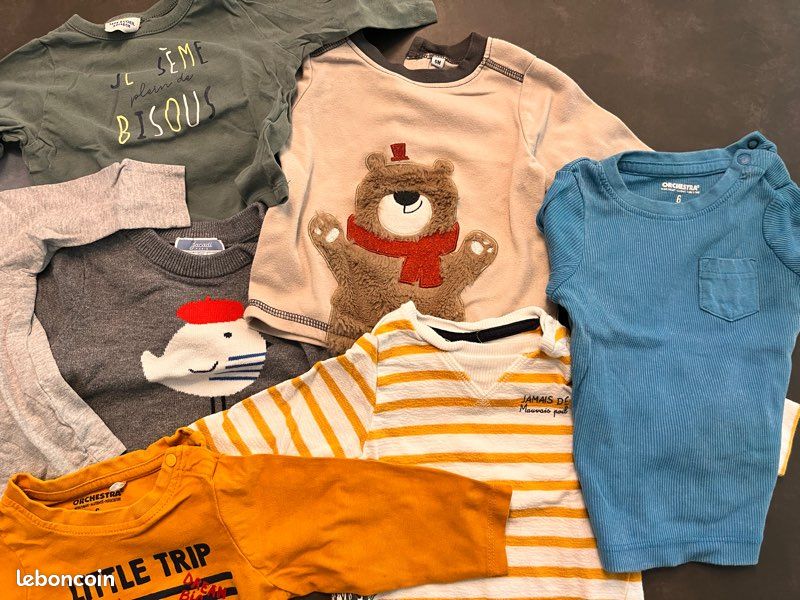 Dernière chance : Lot de tshirts taille 6 mois (image 1)