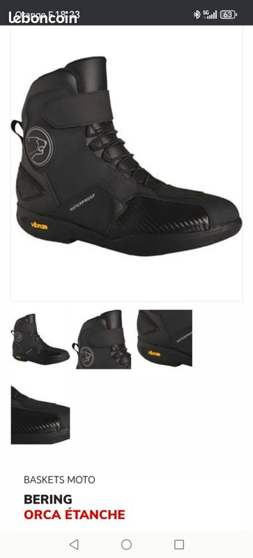 Bottes Bering Orca vibram waterproof Équipement moto