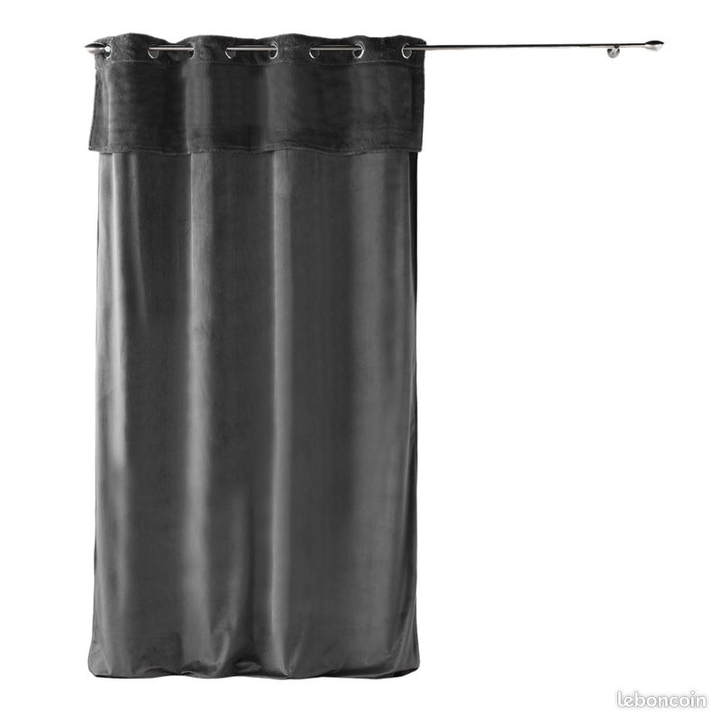 Rideau a poils doux 140 x 240 cm Caresses anthracite (image 1)