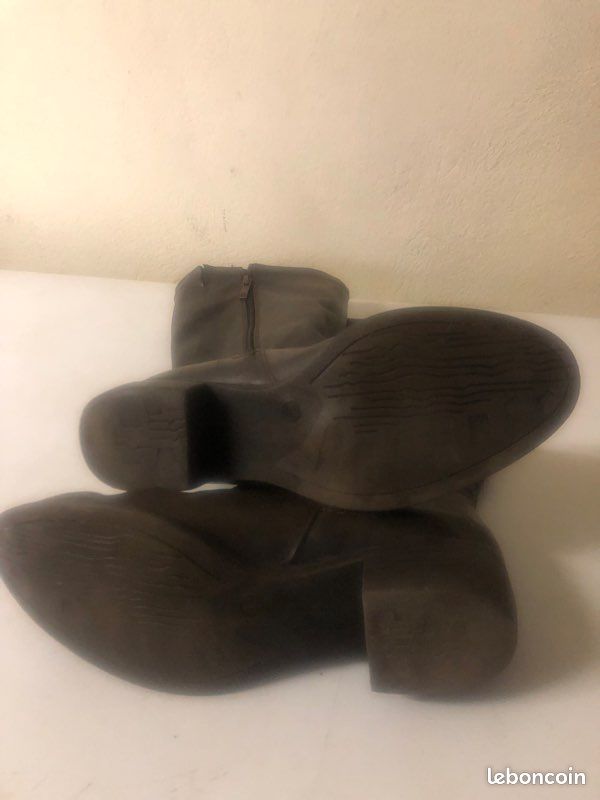Bottes marron, talons 3 cm fermeture éclair sur la longueur (image 8)