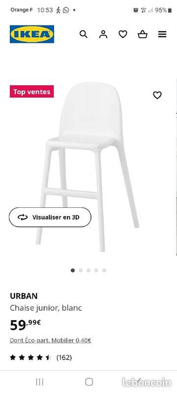 Vends chaise Ikea Urban junior - chaise enfant (image 3)