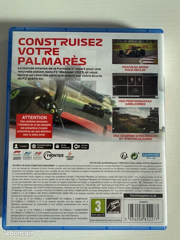 Jeu PS4 F1 Manager 2023 Version Française - État Comme Neuf