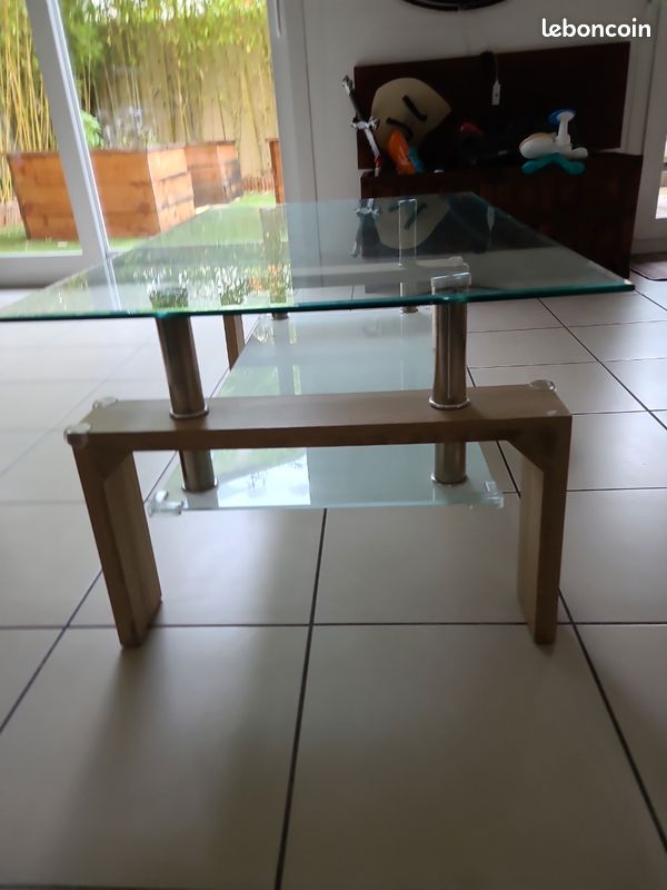 Table basse bois et verre (image 4)