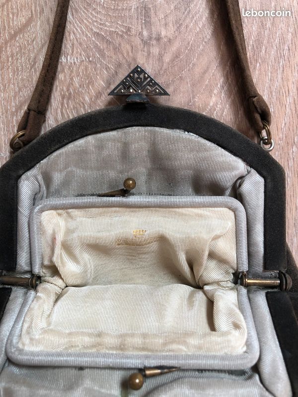 Ancien sac/aumonière/bourse 1920 en daim Collection