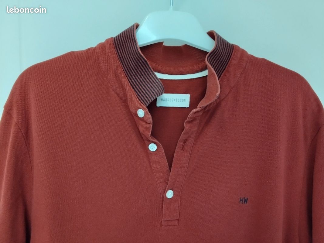 Tee-shirt Haut En Lin Rouge Corail HARRIS WILSON Neuf Avec étiquettes - Taille 1 (36)