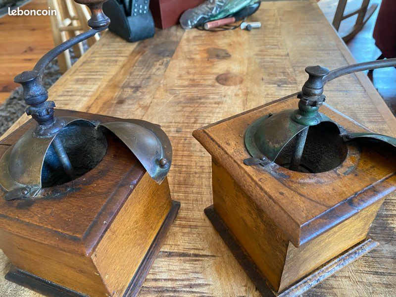 2 anciens moulins à café Peugeot Frères – Valentigney – lion Peugeot – bois vintage (image 7)