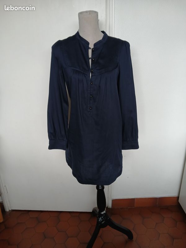 Tunic Comptoir Des Cotonniers Taille 34 En Coton - Occasion Très Bon état, Couleur Grise, Style Femme Décontracté
