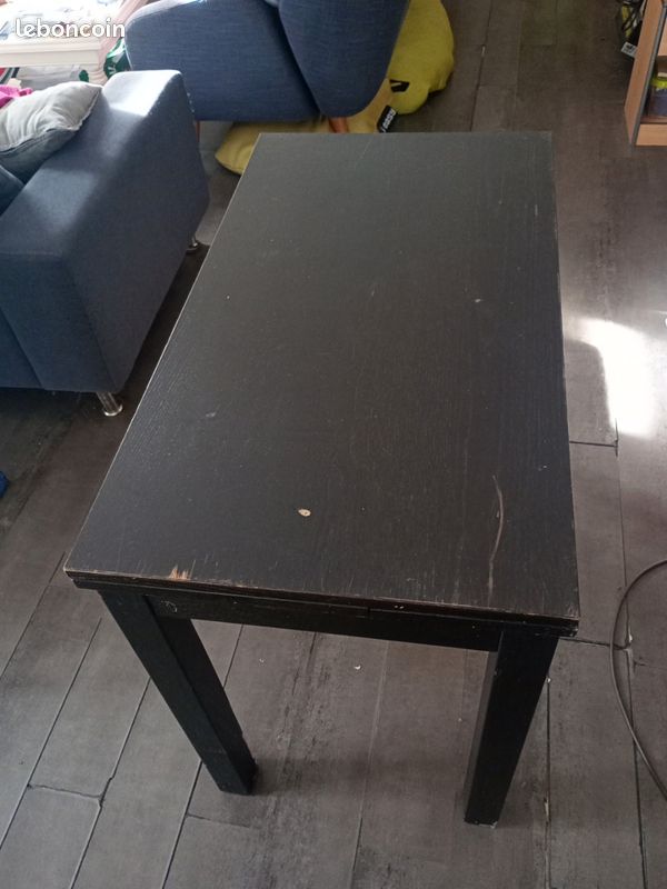 Table d'appoint extensible Ikea en bois, noire (image 1)