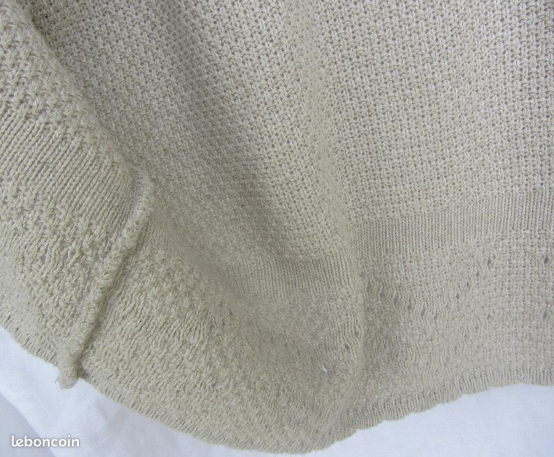 Cardigan à manches courtes beige clair vintage (image 18)