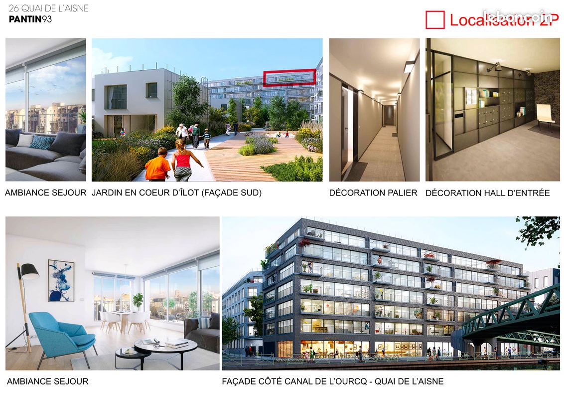 Appartement 2 pièces 42 m² · à Pantin · 42,2 m² · 1 295 €/mois