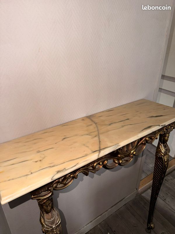 Ensemble Console en Marbre et Miroir assorti – Style Louis XV / Rococo (image 4)