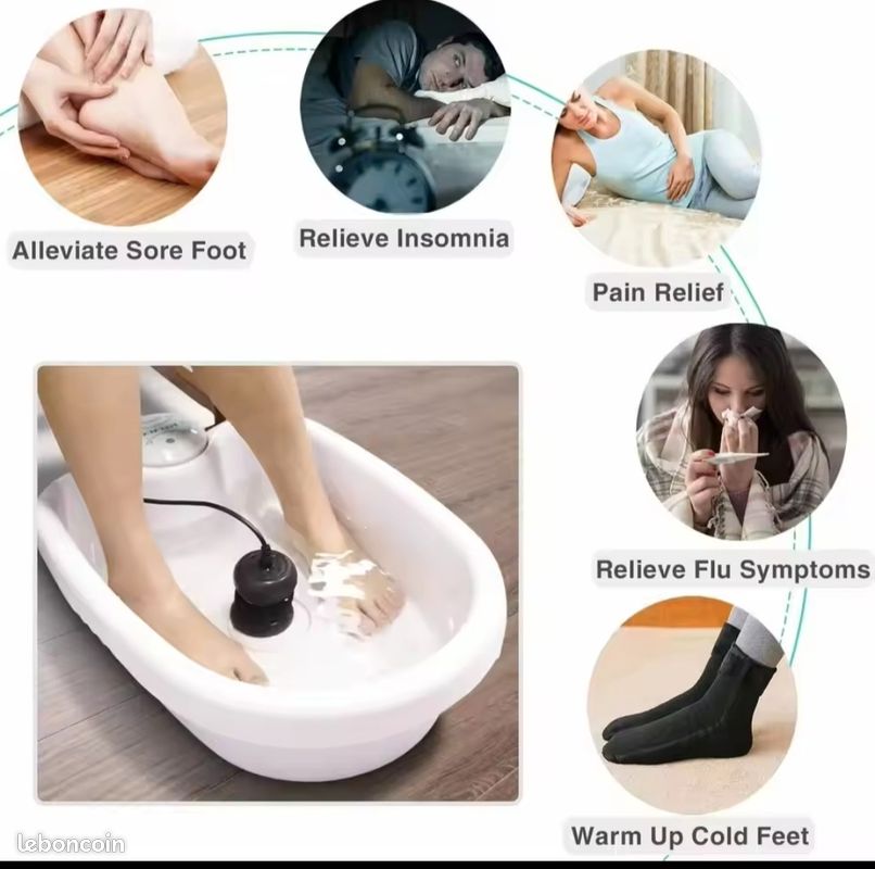 Bain De Pieds SPA Portable – Bassin Plastique 37,3 X 33 X 15 Cm, Neuf, Pour Détente à La Maison