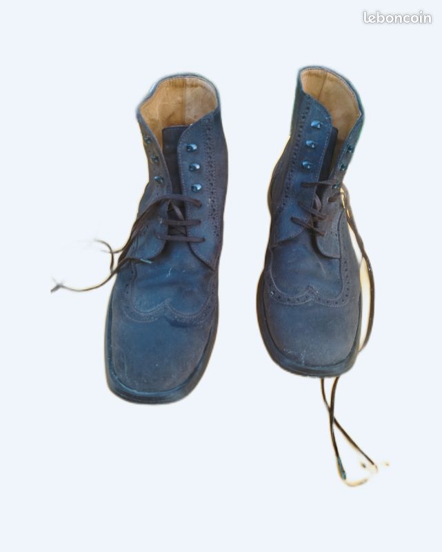 Bottines ranger crantées cuir lisse noir Jules & Jenn | La Redoute
