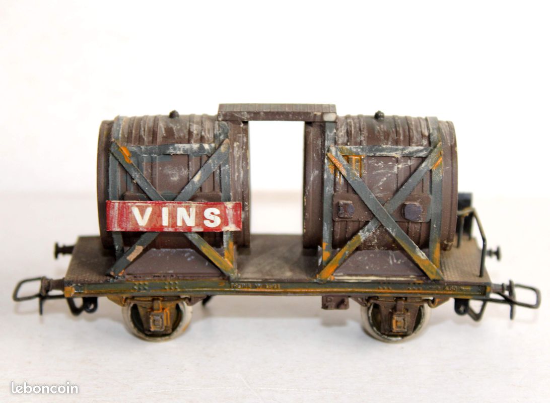 Unique jouef ho wagon bi-foudre vins de l'aube, plateforme tonneau citerne sncf (image 4)