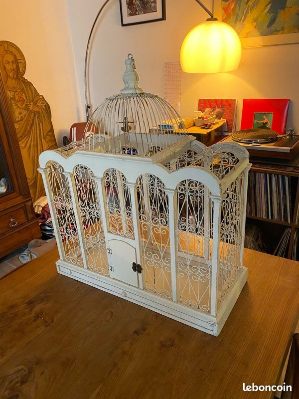 Cage oiseaux ancienne d'occasion - Décoration