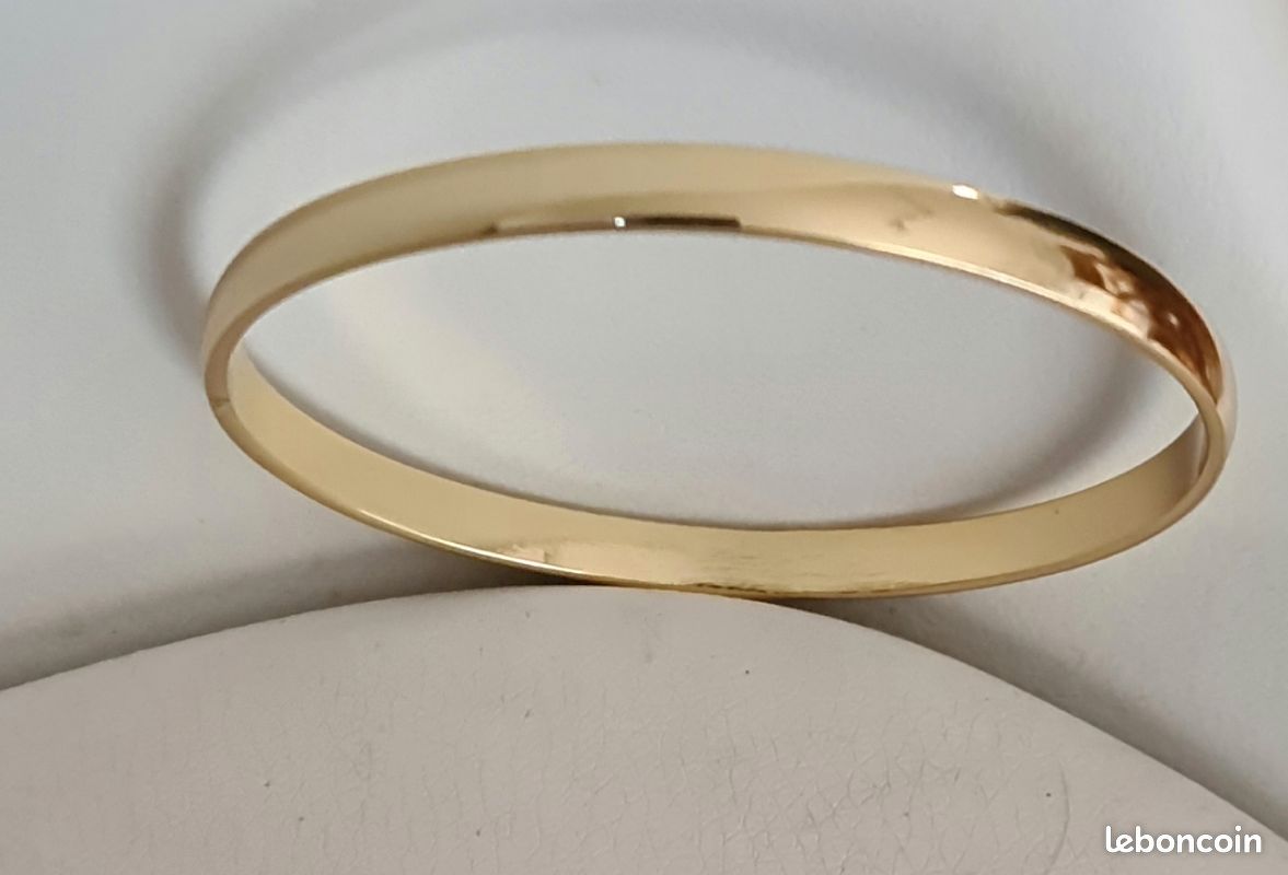 Jonc doré en acier inoxydable, diamètre 6.5 cm (image 1)