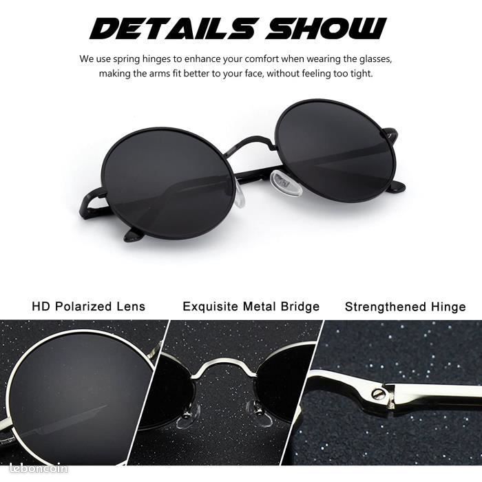 Lunettes de soleil CGID E01 Polarisées Ronde Métal
