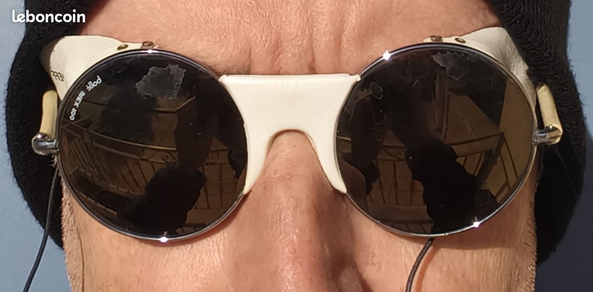 Lunettes De Soleil Vintage Style Aviateur Bollé Glacier Irex 100 - Monture Noire Pour Homme