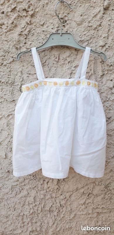 Haut évasé blanc bébé fille (image 1)
