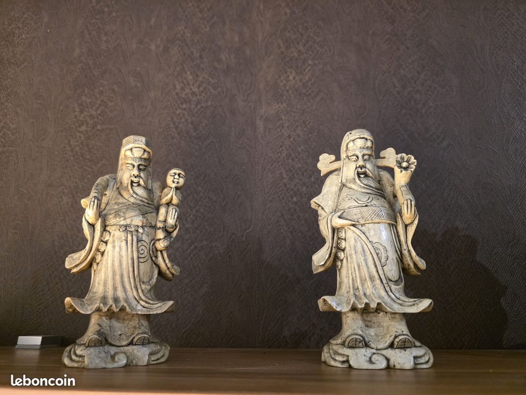Lot de 3 statuettes vietnamiennes – Sagesse & décoration zen (image 7)