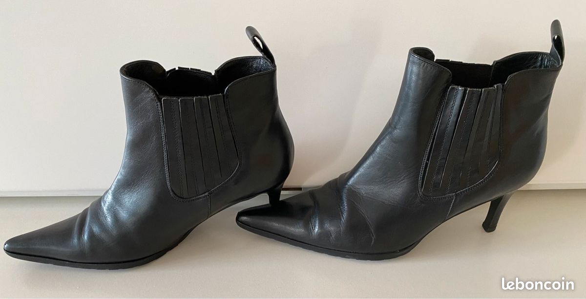 Bottines bottes cuir daim (image 2)