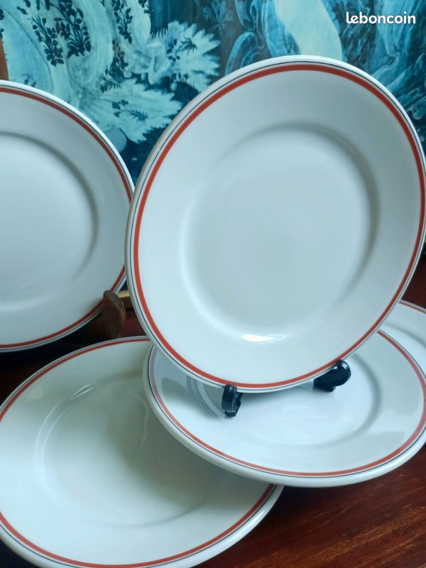 5 assiettes à dessert en porcelaine d'Auteuil – Jacques Lobjoy – Vintage (image 1)