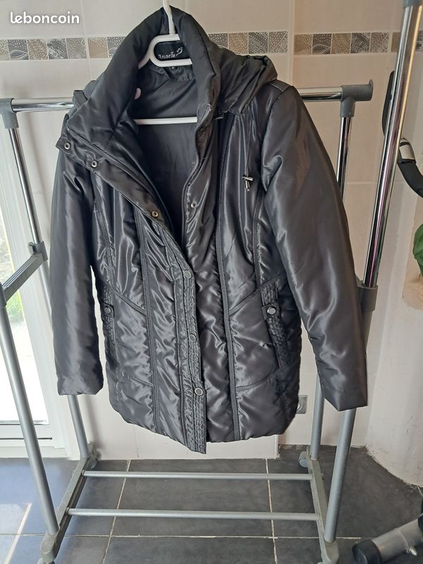 Manteau doudoune femme gris anthracite M (image 1)