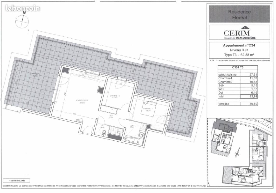 Appartement 3 pièces 62 m² · à Meylan · 62 m² · 520 €/mois