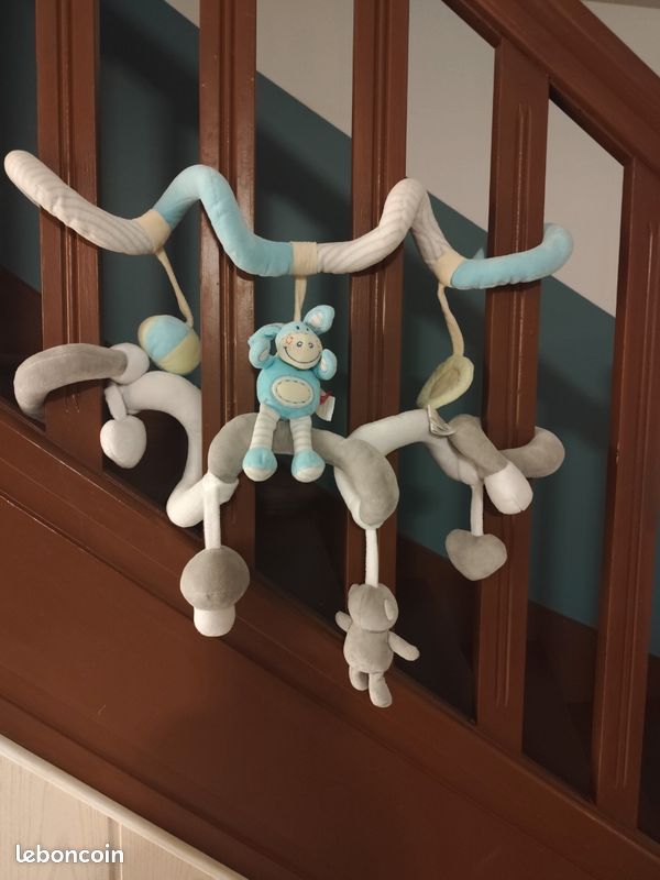Jouet De Poussette Bébé - Arche D'activité Avec Animaux En Peluche Et Grinceurs, 0-6 Mois
