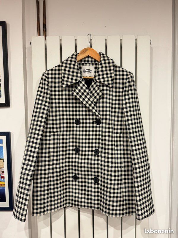 Veste Petits Carreaux Noirs Et Blancs Weill Taille 44 (2XL) - Occasion Très Bon état