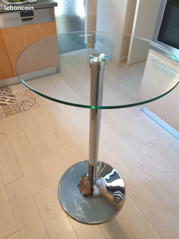 Table haute en verre (image 2)