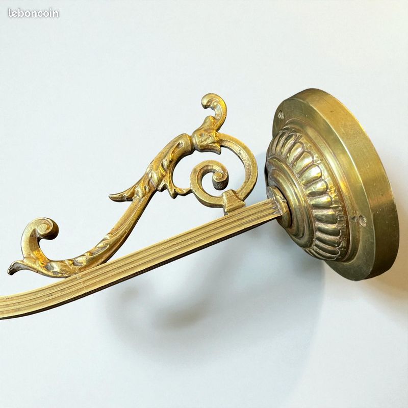 Applique Art Déco Double Bronze Et Laiton - Style C Ranc - Rare