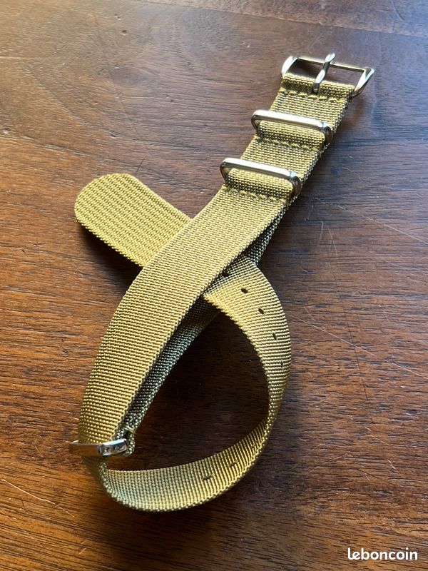 Bracelet de montre NATO en nylon tissé kaki 22mm neuf (image 4)