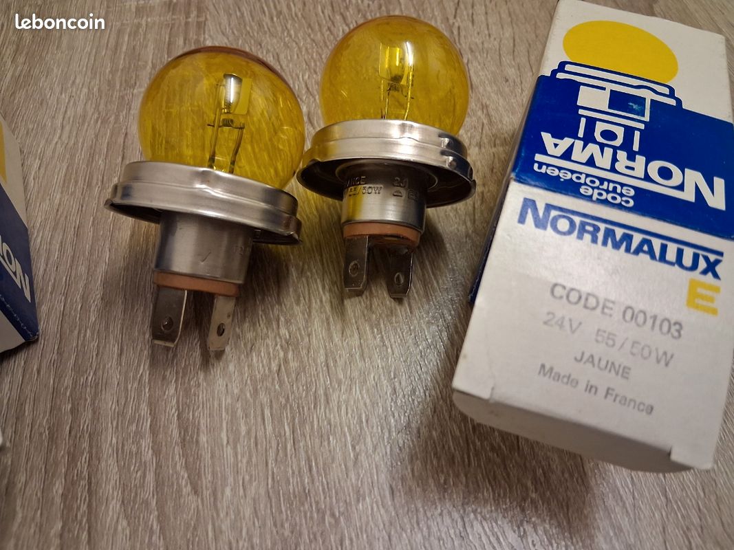 Lot De 4 Ampoules Jaunes Fischer 24V 50/55W - Pour Voiture Ancienne Youngtimer
