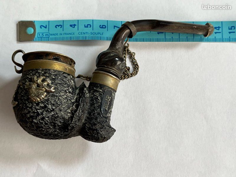 Ancienne pipe suisse BRIAR avec couvercle (image 15)