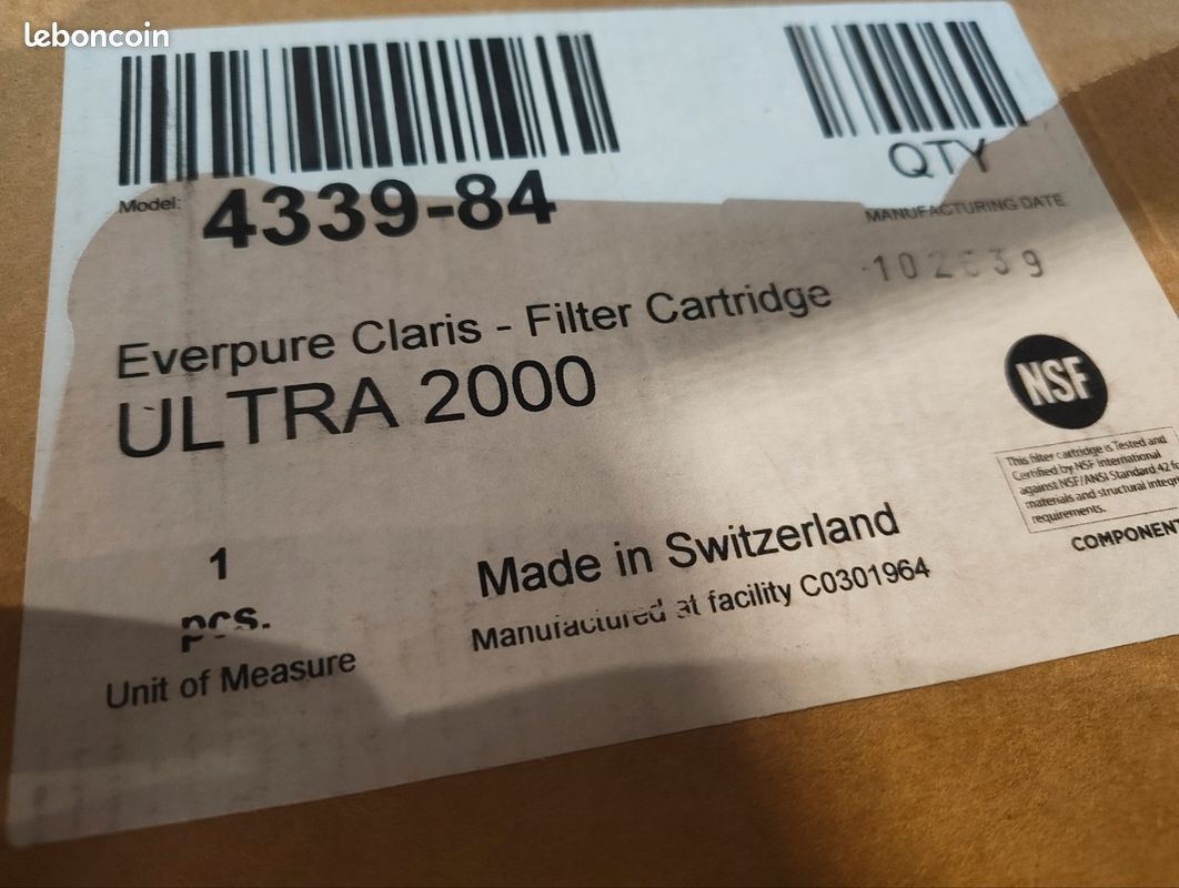 Cartouche filtrante everpure claris 2000 (image 2)