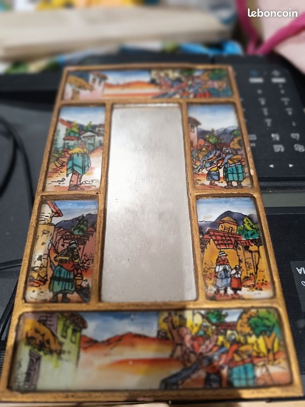 Miroir Mural En Bois Péruvien – Soleil Inca – Fait Main – 15 X 15 Cm – Neuf – Décoration Ethnique