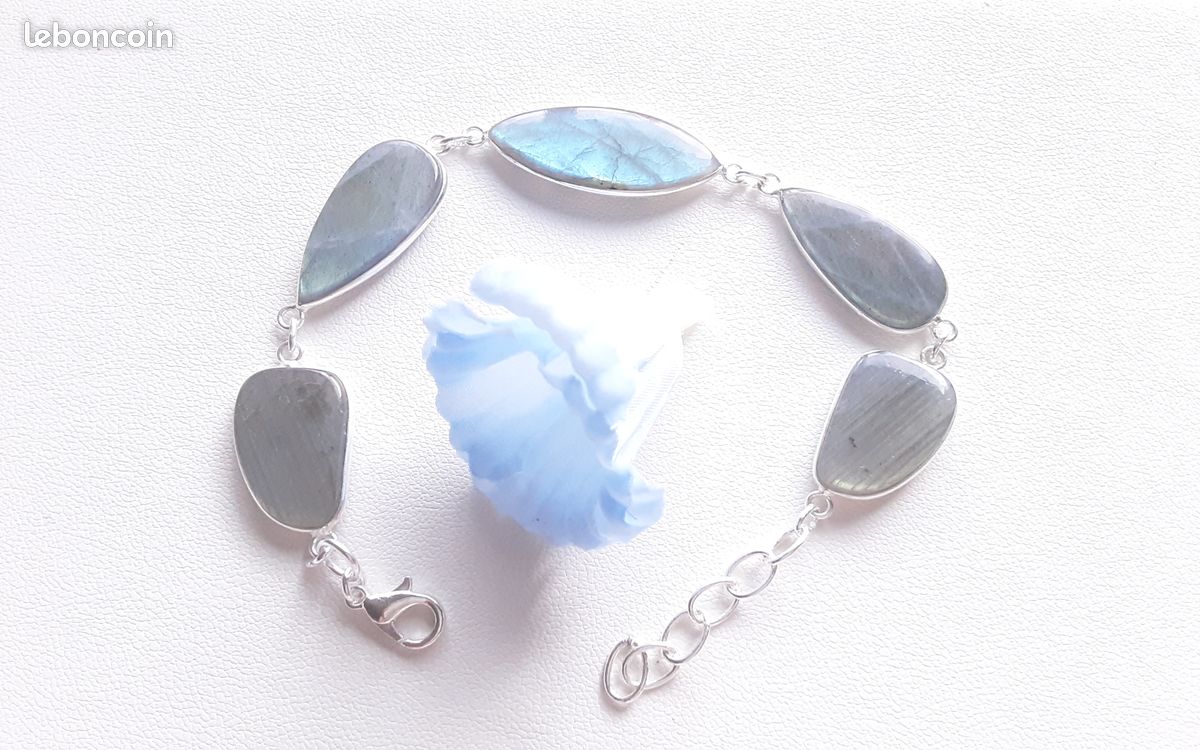 Superbe bracelet en pierre naturelle Labradorite pièce unique (image 18)