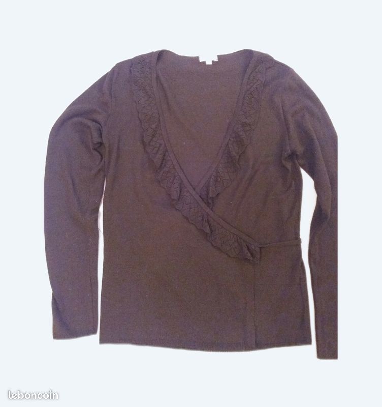Veste femme taille M cache coeur marron (image 1)
