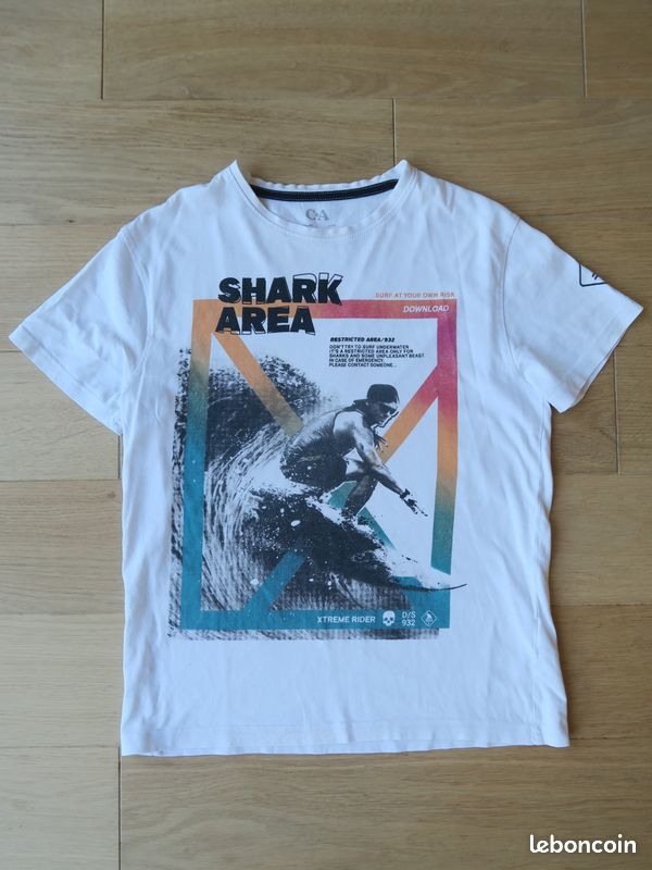 T-shirt blanc manches courtes garçon 11/12 ans 146-152 cm – Très bon état (image 1)
