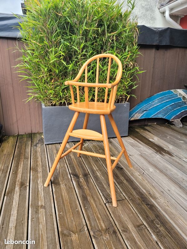 Chaise haute bébé Ikea Gulliver en hêtre cintré Mobilier enfant