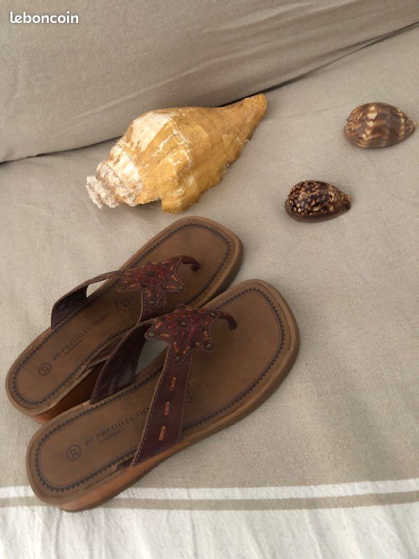 Nu-pieds ou Tongue en cuir pointure 37 (image 3)