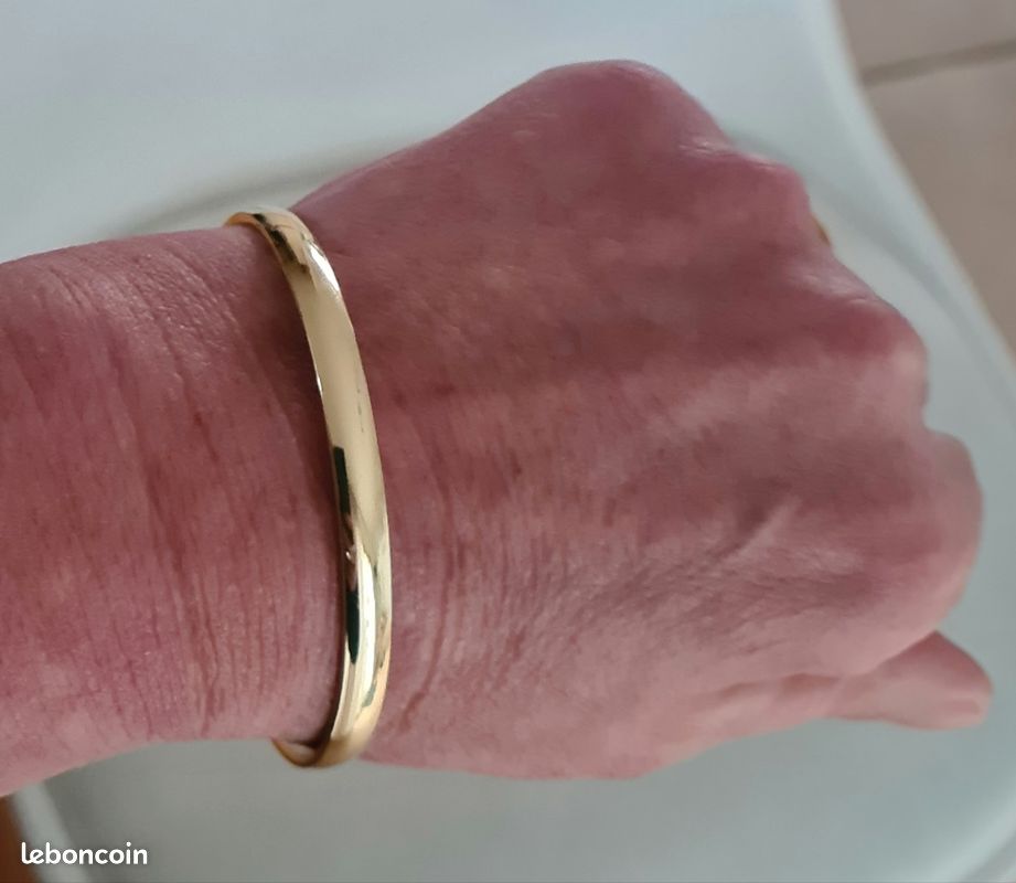 Jonc doré en acier inoxydable, diamètre 6.5 cm (image 3)