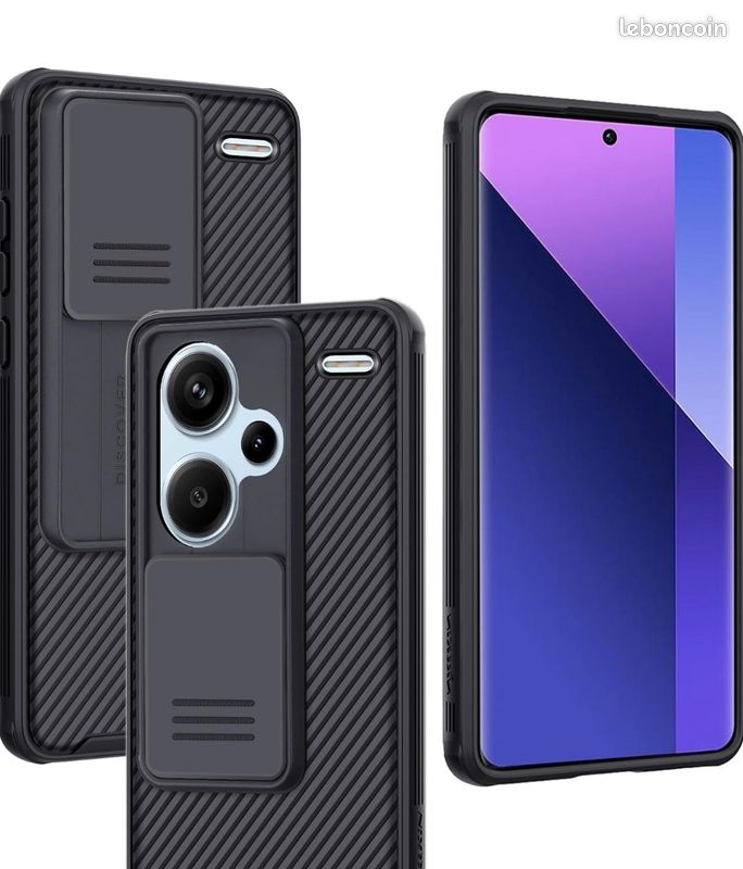 Coque pour Xiaomi Redmi Note 13 Pro Plus/Pro+ 5G 6.67", Haute qualité Protection de la Caméra Antichoc Anti-Rayures Housse Etui pour Redmi Note 13 Pro Plus 5G - Noir (image 1)