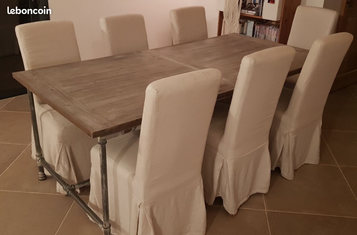 Table type industriel (bois et métal): (image 2)