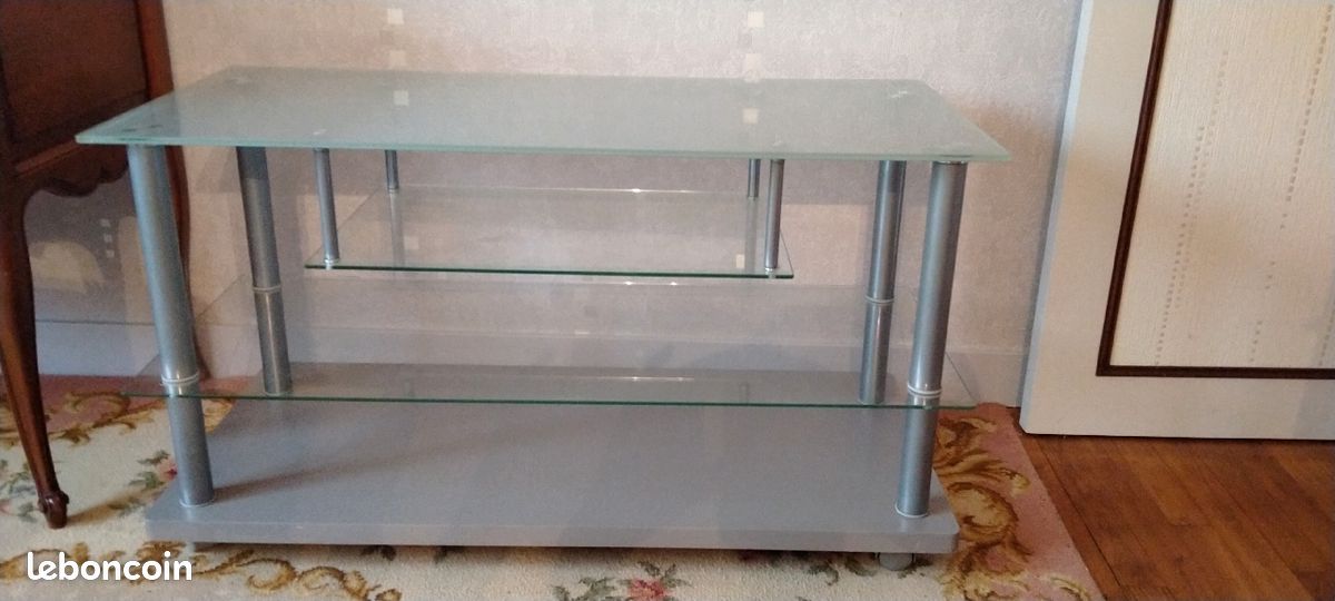 Meuble TV verre et bois (image 1)