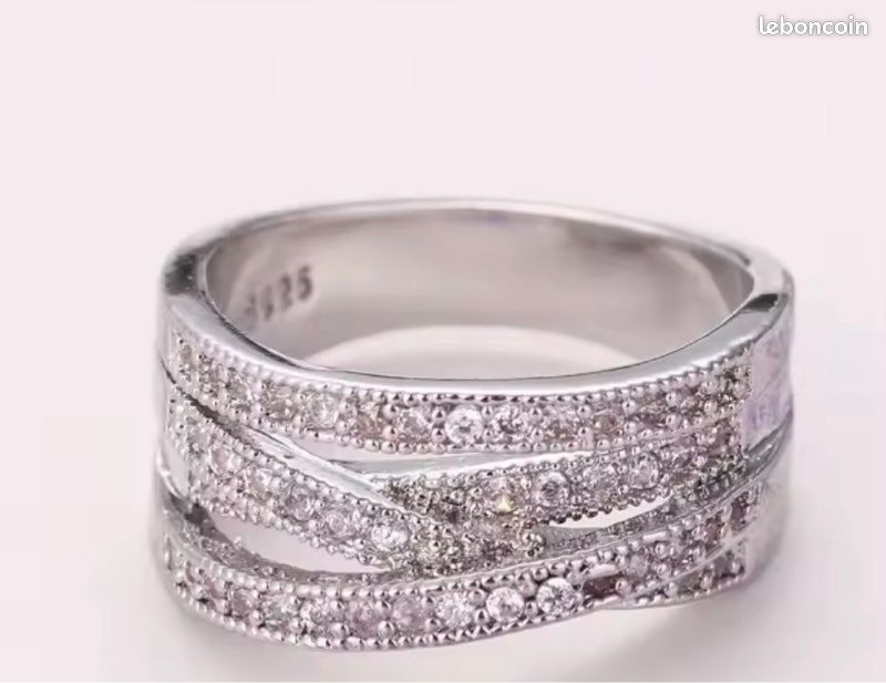 Bague géométrique argent (image 4)