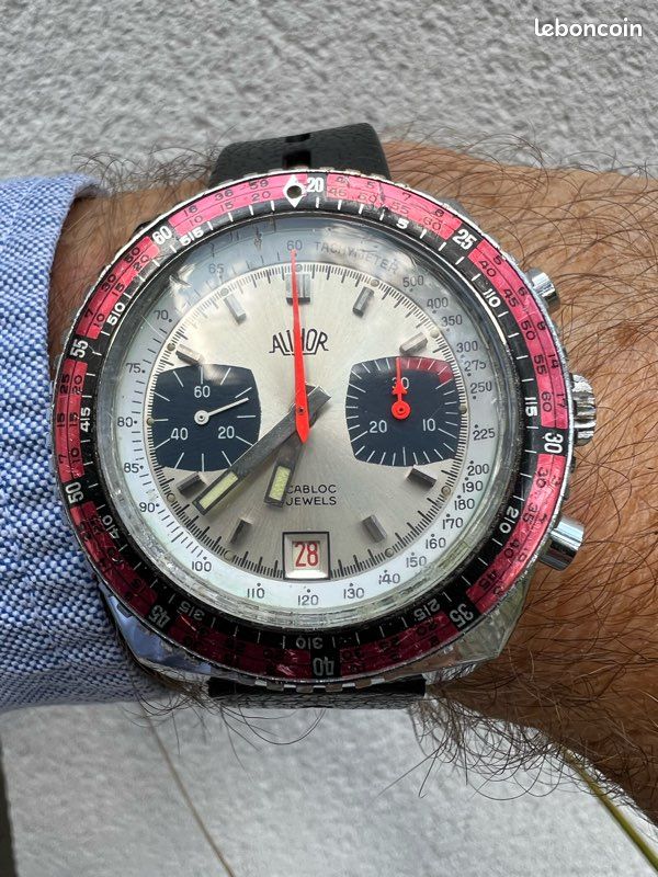 Lot De 5 Cadrans Chronographe Partex Valjoux 7734 – Vintage Années 60, Noir, Mécanique, Neufs